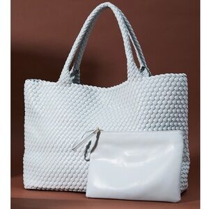 NEW Altar’d State Arula Large Woven Tote Bag Purse NWT
Color is Ice Blue